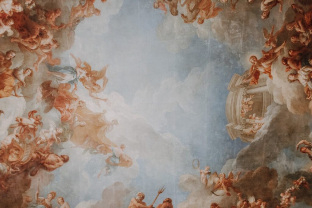 Pintura do teto do Palácio de Versalhes, na França, um dos Patrimônios Mundiais da UNESCO.Como registrar marca: proteja seu patrimônio empresarial