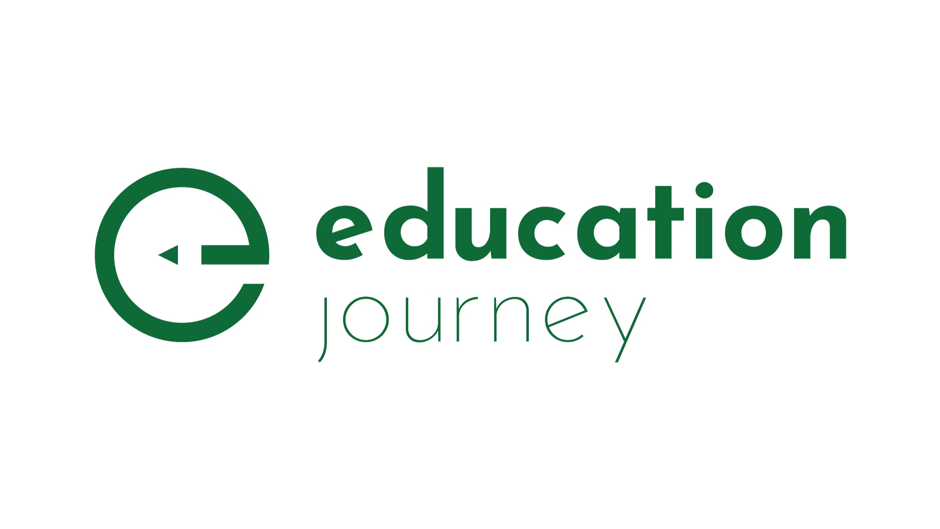 Logo em verde da edtech Education Jorney, em fundo branco.