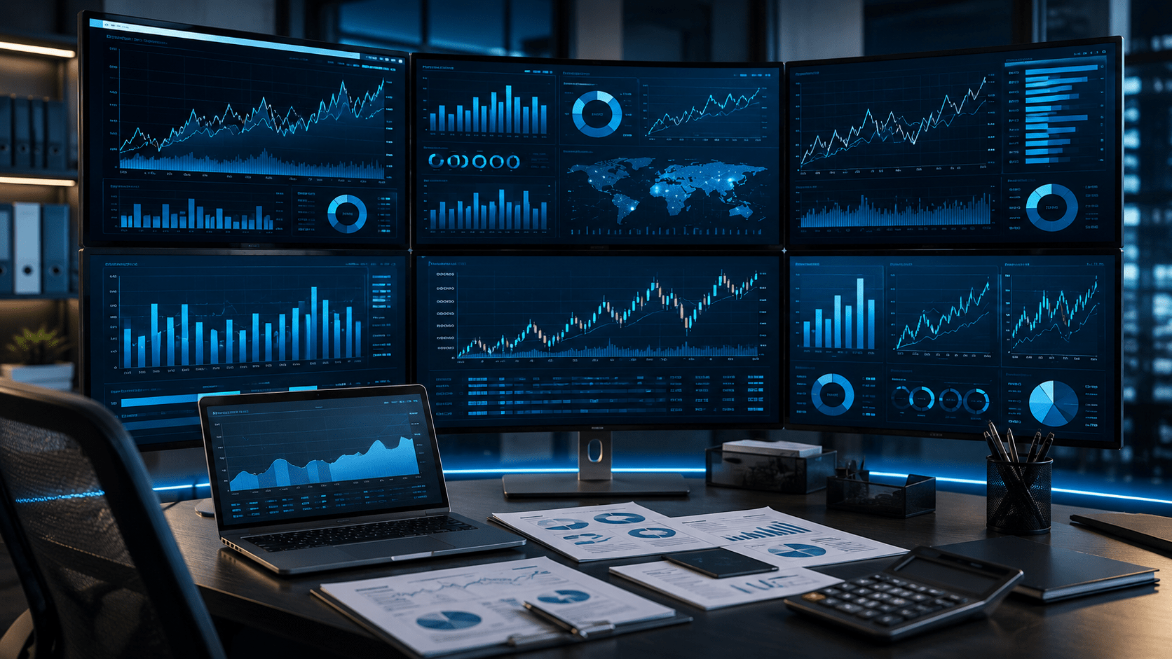 Painel financeiro com indicadores para gestão empresarial